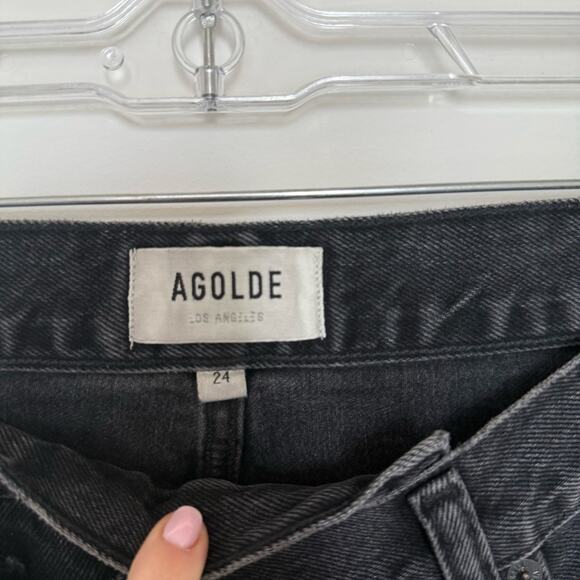 AGOLDE Black Criss Cross Jeans Size 24 - Picture 2 of 3